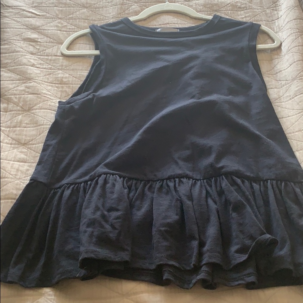 Aqua sleeveless ruffle tank small